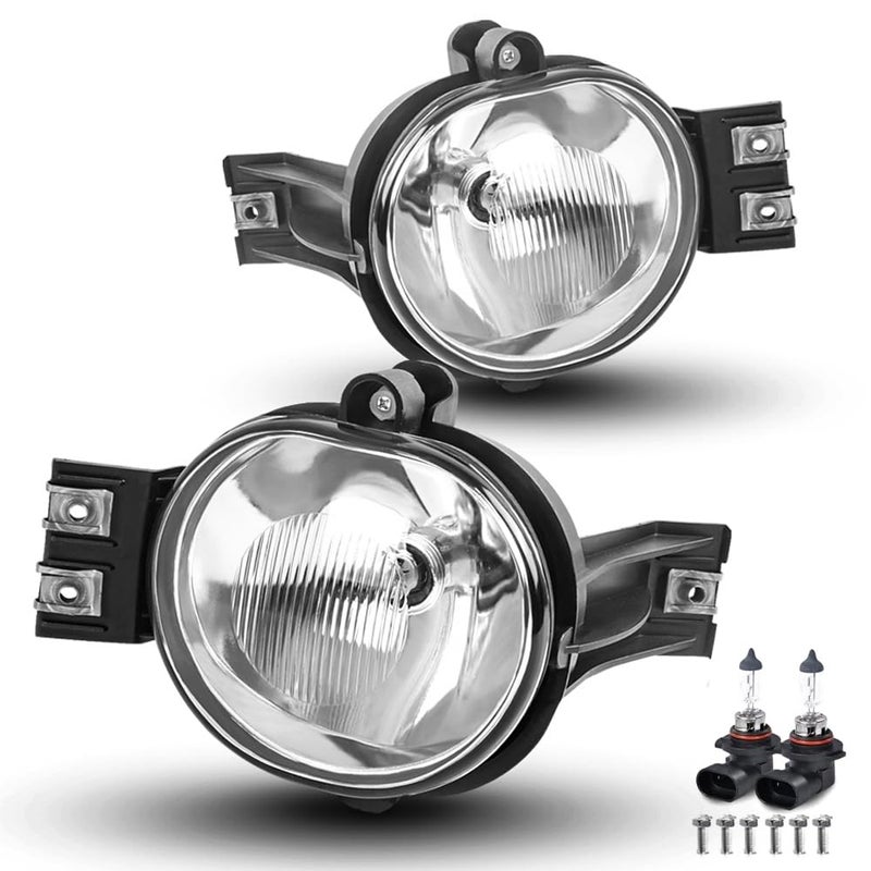 PIT66 Front Bumper LED Fog Lights, Compatible with 2002-2008 Dodge Ram 1500/2003-2009 Dodge Ram 2500 3500 Left/Right 55077475AE, 55077474AE, CH2592121 - Image 1